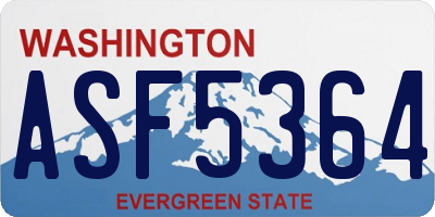 WA license plate ASF5364