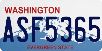WA license plate ASF5365