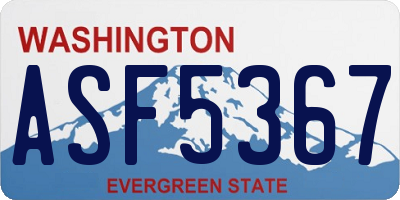 WA license plate ASF5367