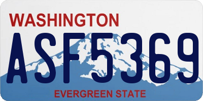 WA license plate ASF5369
