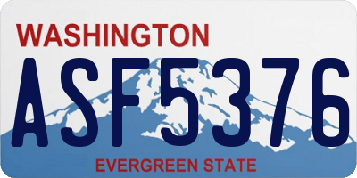 WA license plate ASF5376