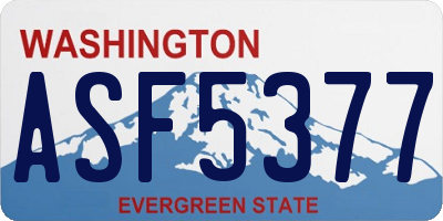WA license plate ASF5377