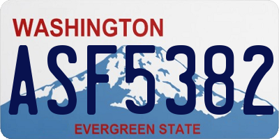 WA license plate ASF5382