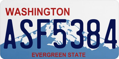 WA license plate ASF5384