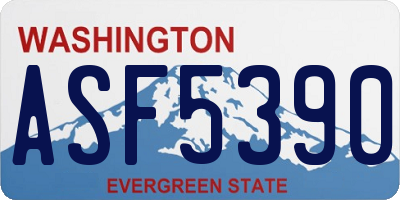 WA license plate ASF5390