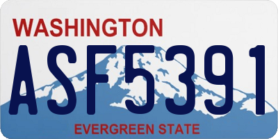 WA license plate ASF5391