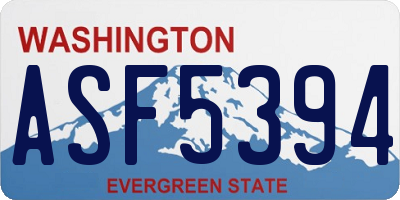 WA license plate ASF5394