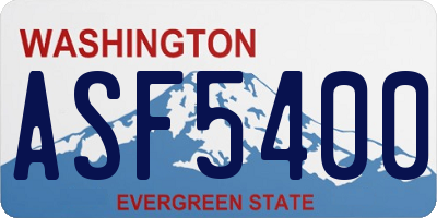 WA license plate ASF5400