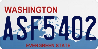 WA license plate ASF5402
