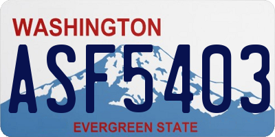 WA license plate ASF5403