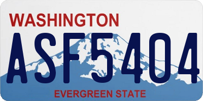WA license plate ASF5404