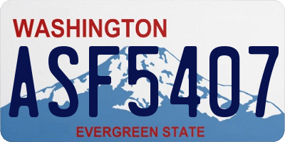 WA license plate ASF5407