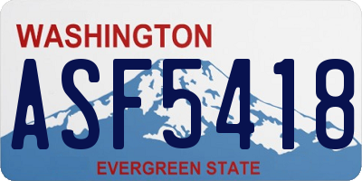 WA license plate ASF5418