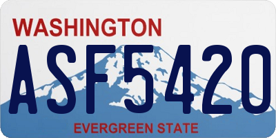 WA license plate ASF5420