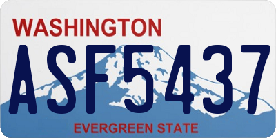WA license plate ASF5437