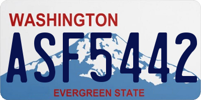 WA license plate ASF5442
