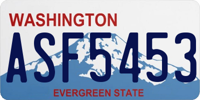 WA license plate ASF5453