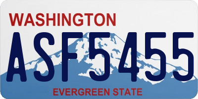 WA license plate ASF5455