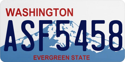 WA license plate ASF5458