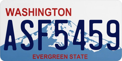 WA license plate ASF5459