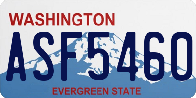 WA license plate ASF5460