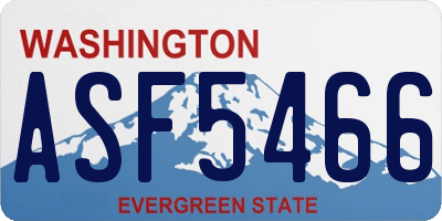 WA license plate ASF5466