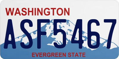 WA license plate ASF5467