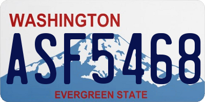 WA license plate ASF5468