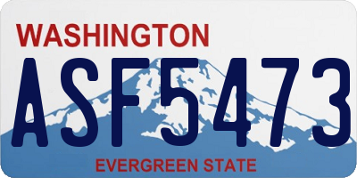 WA license plate ASF5473