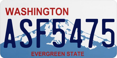 WA license plate ASF5475