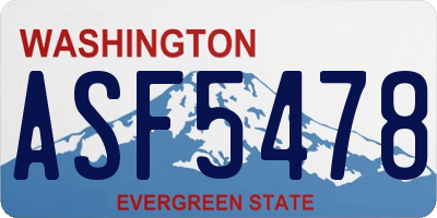 WA license plate ASF5478