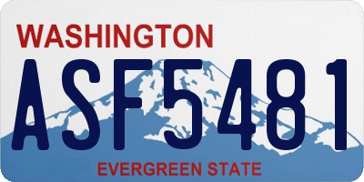 WA license plate ASF5481