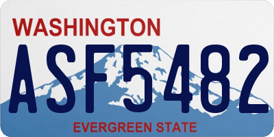 WA license plate ASF5482