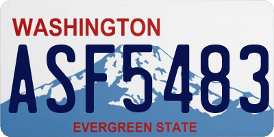 WA license plate ASF5483