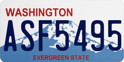WA license plate ASF5495
