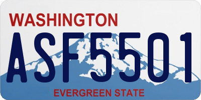 WA license plate ASF5501