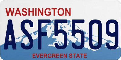 WA license plate ASF5509