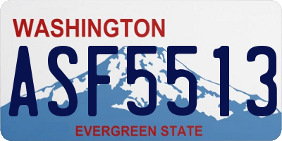 WA license plate ASF5513