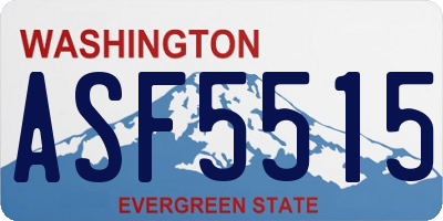 WA license plate ASF5515