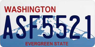 WA license plate ASF5521