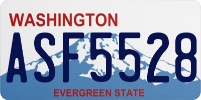 WA license plate ASF5528