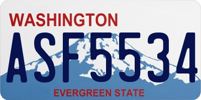 WA license plate ASF5534