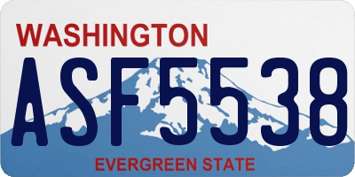 WA license plate ASF5538