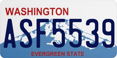 WA license plate ASF5539