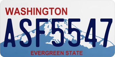 WA license plate ASF5547