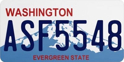 WA license plate ASF5548