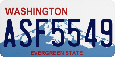 WA license plate ASF5549