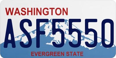 WA license plate ASF5550