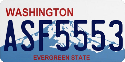 WA license plate ASF5553