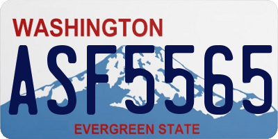 WA license plate ASF5565